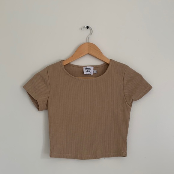 Princess Polly Tan size US 2 Cropped Top - Picture 1 of 2